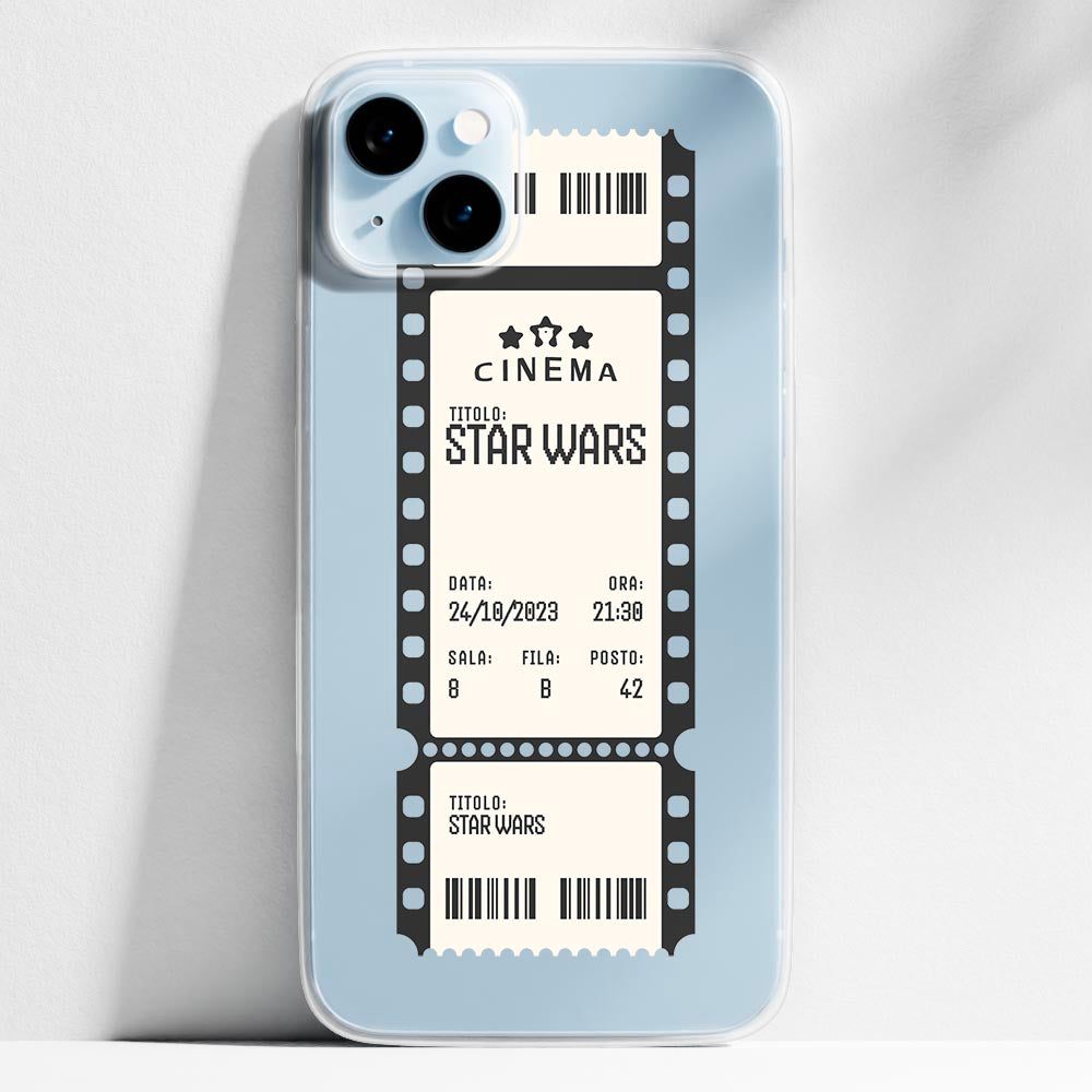 Biglietto cinema - cover iPhone 14 Plus personalizzata