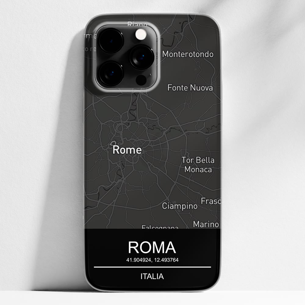 La tua mappa Dark - cover iPhone 14 Pro Max personalizzata
